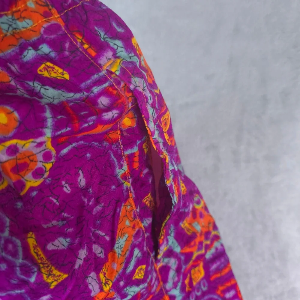Weekends Beachwear Swim Trunks Men XL Purple Orange Vintage 90s Retro Print